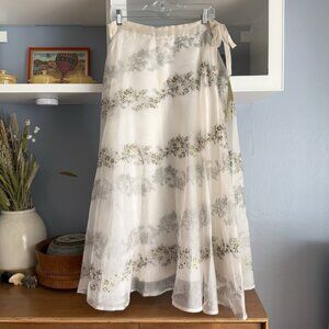 Soft Surroundings Floral Beaded Sequin Midi Skirt Full Whimsy Fairy